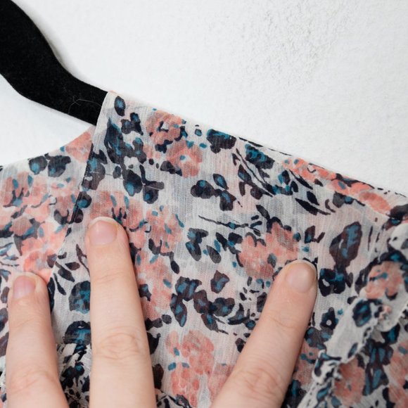 Veronica Beard Dakota Dress Gardenia Floral Print Ruched Mini Silk N14 - Picture 9 of 9